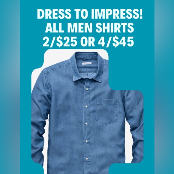 🕺2/$25🕺 EUC‼️ Denim and Flower Short-Sleeve Shirt - Picture 3 of 5